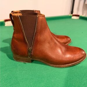 Frye Chestnut Leather Ankle Boots